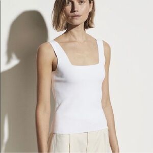 Vince White Square-Neck Smoothing Knit Tank